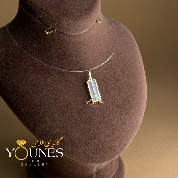 آویز طلا سنگ عقیق سفید